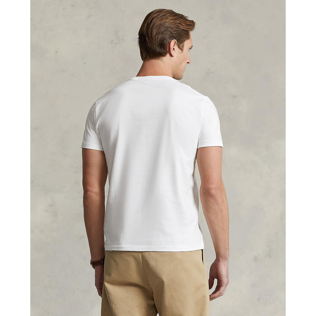 POLO RALPH LAUREN<br>Camiseta de malha slim fit com gola redonda