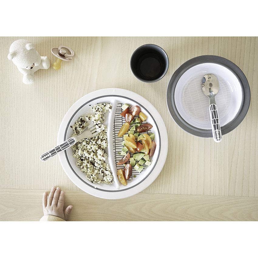 Set repas - Pink Grid - Ecru