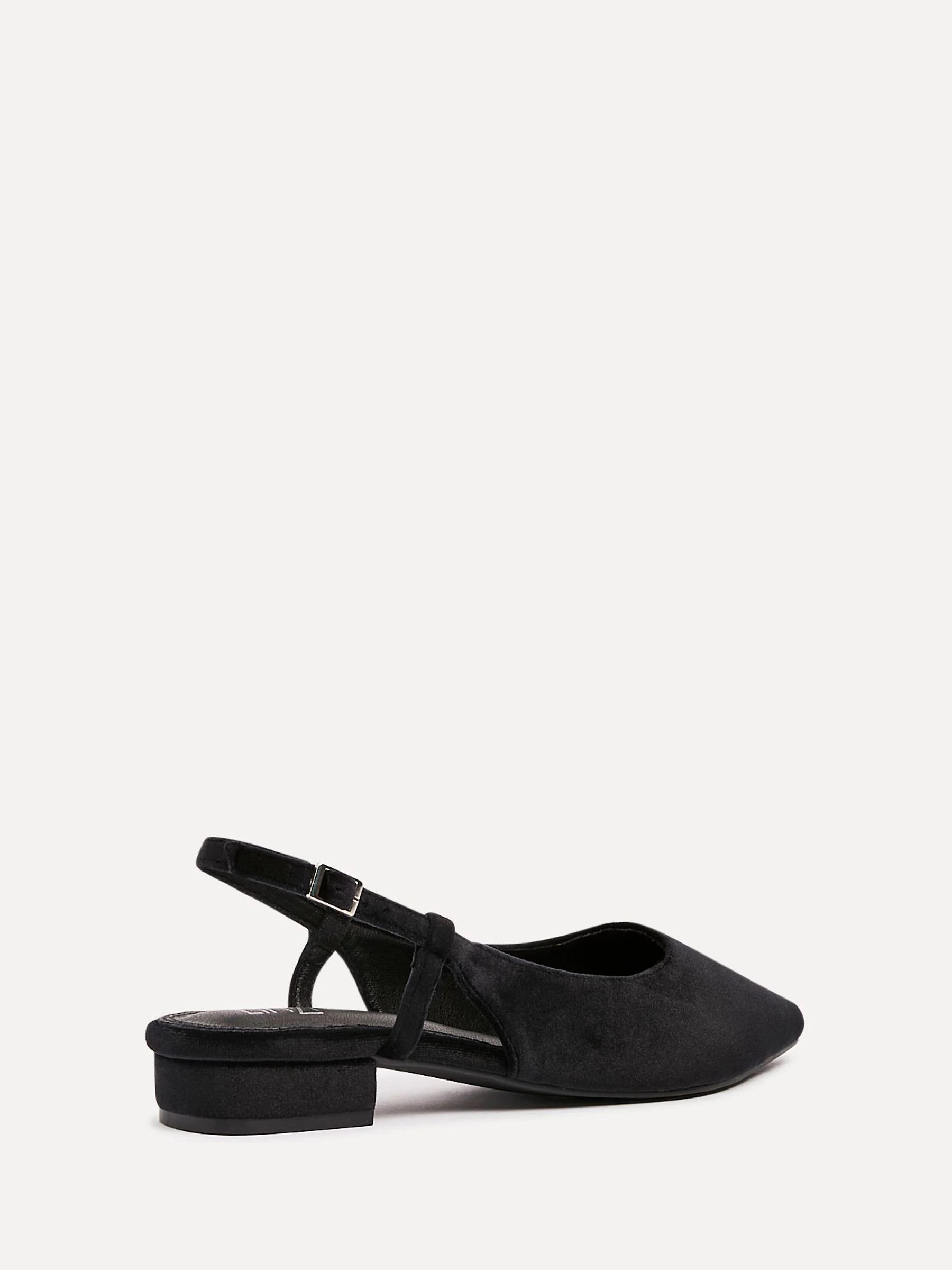Zwart - Linzi Clasica Low Heeled Slingback Courts