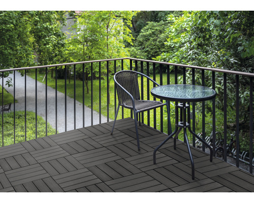 Kliktegel Konsta 3D WPC 30 x 30 cm antraciet