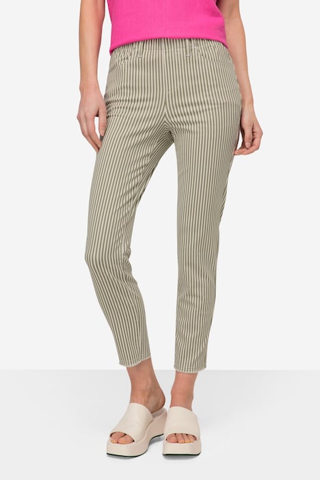 3/4-Streifenhose, Jeggings, 4-Pocket, Elastikbund, mit recycelten Materialien