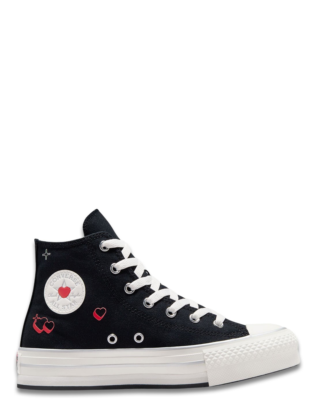 converse Sneakers Compensées Montantes Femme CTAS Eva Lift Hi Noir/Blanc