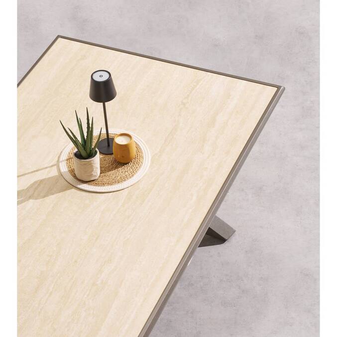 Table de jardin AXIOME Vanille & Marron