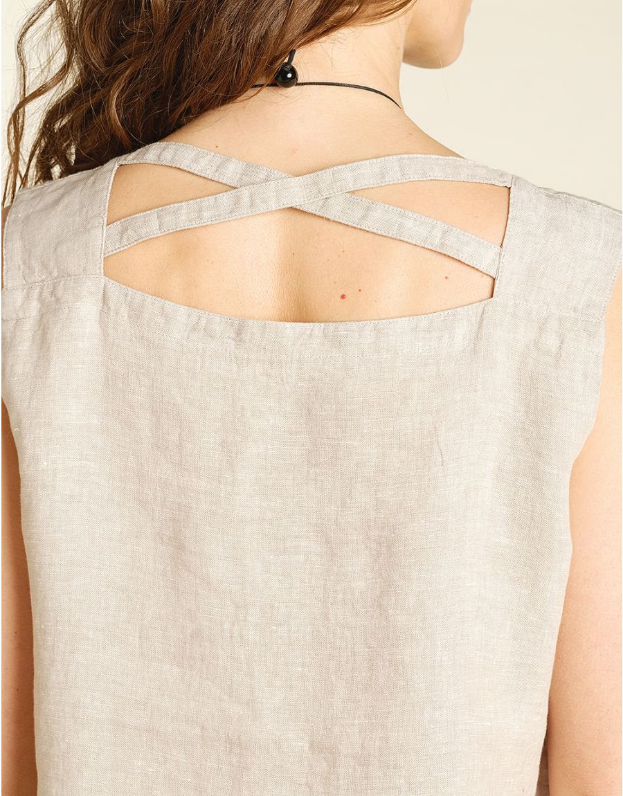 Débardeur 100% LIN beige