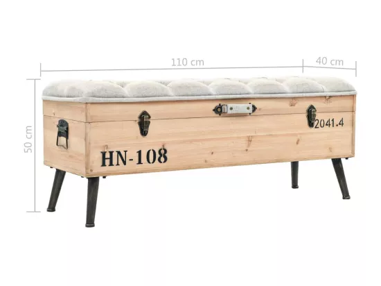 Banc de rangement 110 cm Bois de sapin massif