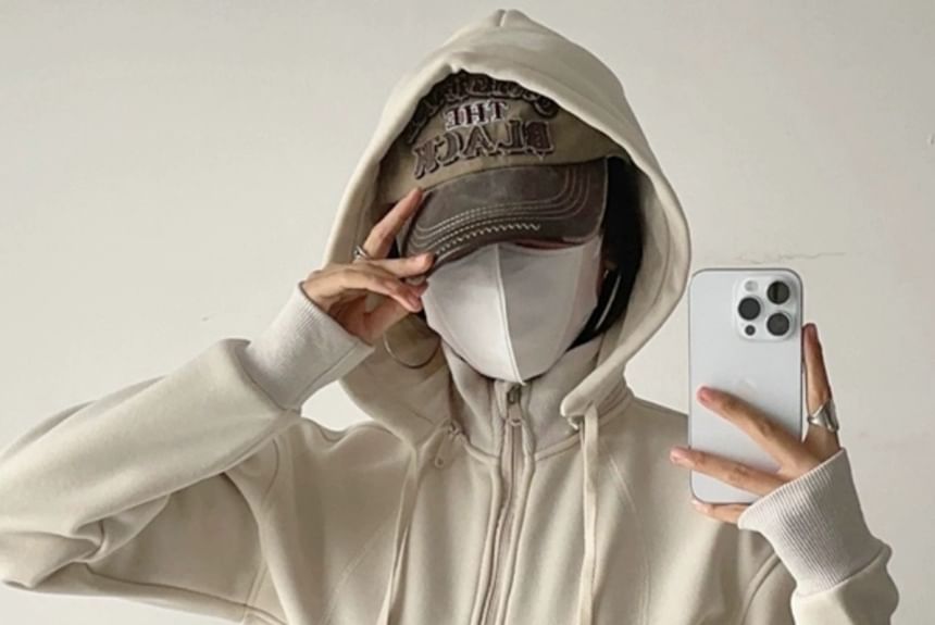 Ulark - Effen cropped hoodie met rits