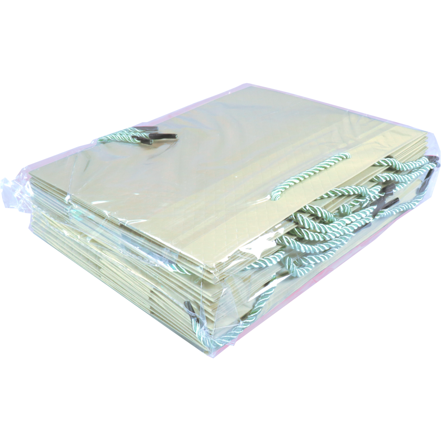 Tas, Papier, embossed, 23x 10x18cm, draagtas, pastelgroen
