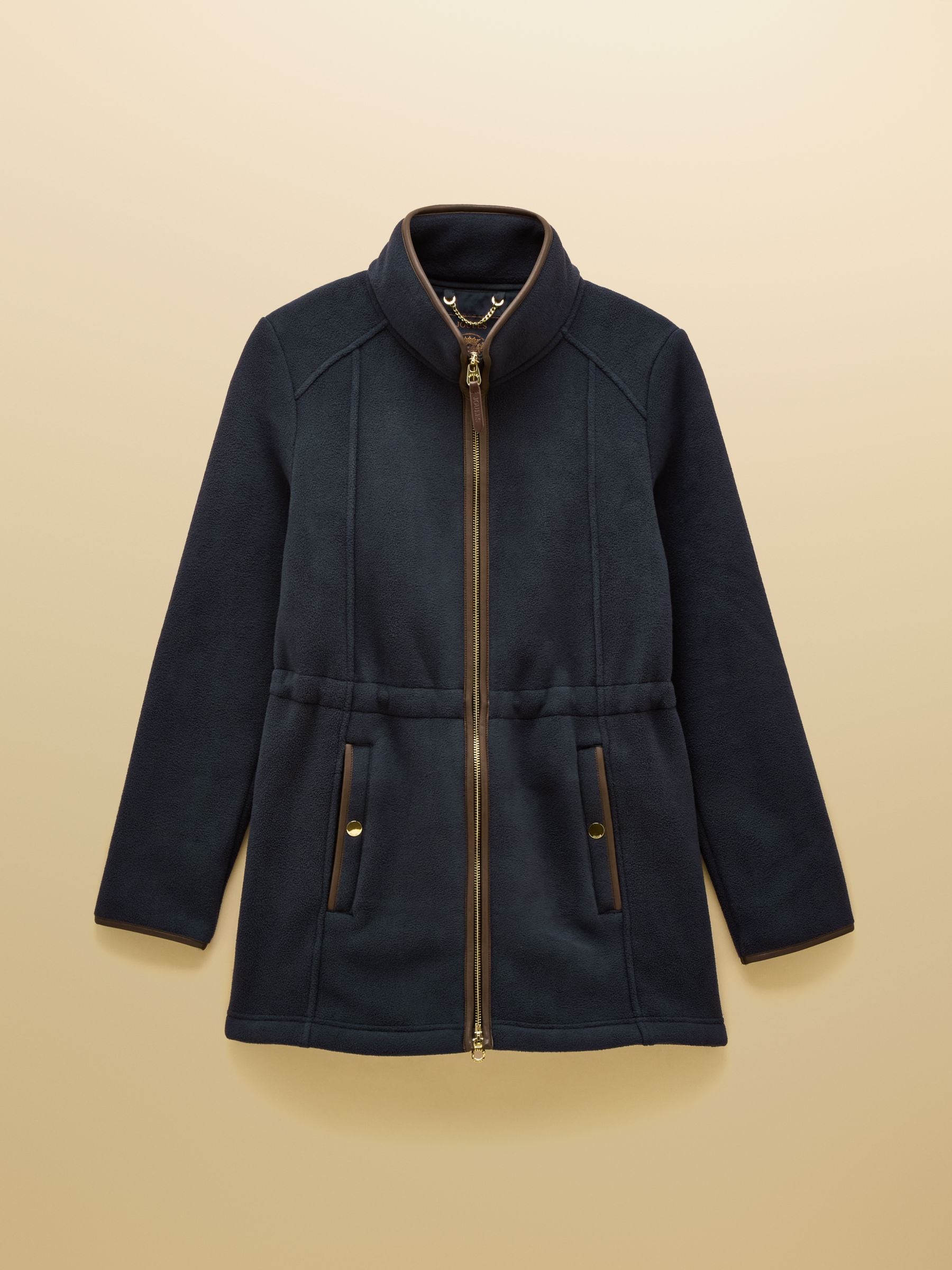 Marineblauw - Heritage fleece met doorlopende rits