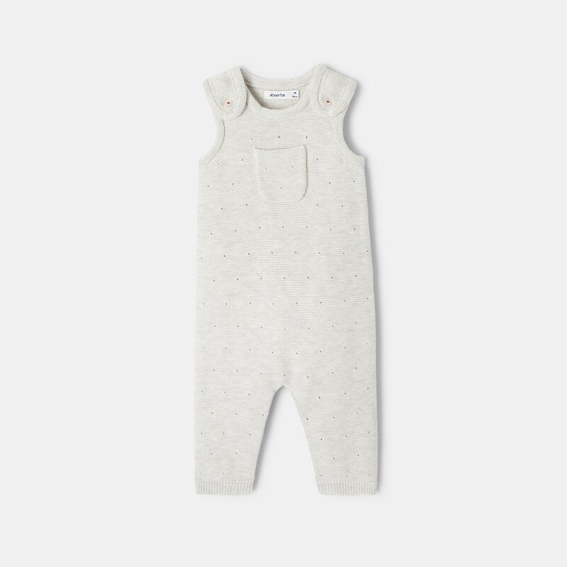 Combinaison sans manches en tricot point mousse blanc naissance Absorba Blanc