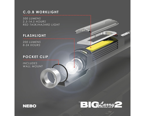 NEBO Big Larry Aluminium LED Zaklamp