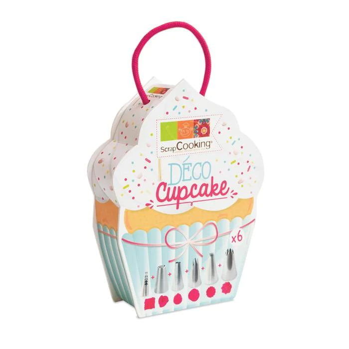 6 douilles inox pour déco cupcake Scrapcooking