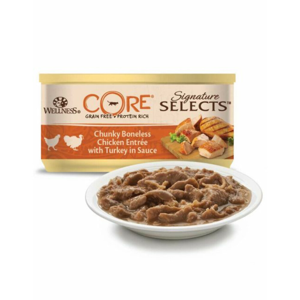 Wellness Core Kattenvoer Signature Selects Chunky Kip - Kalkoen79 gr