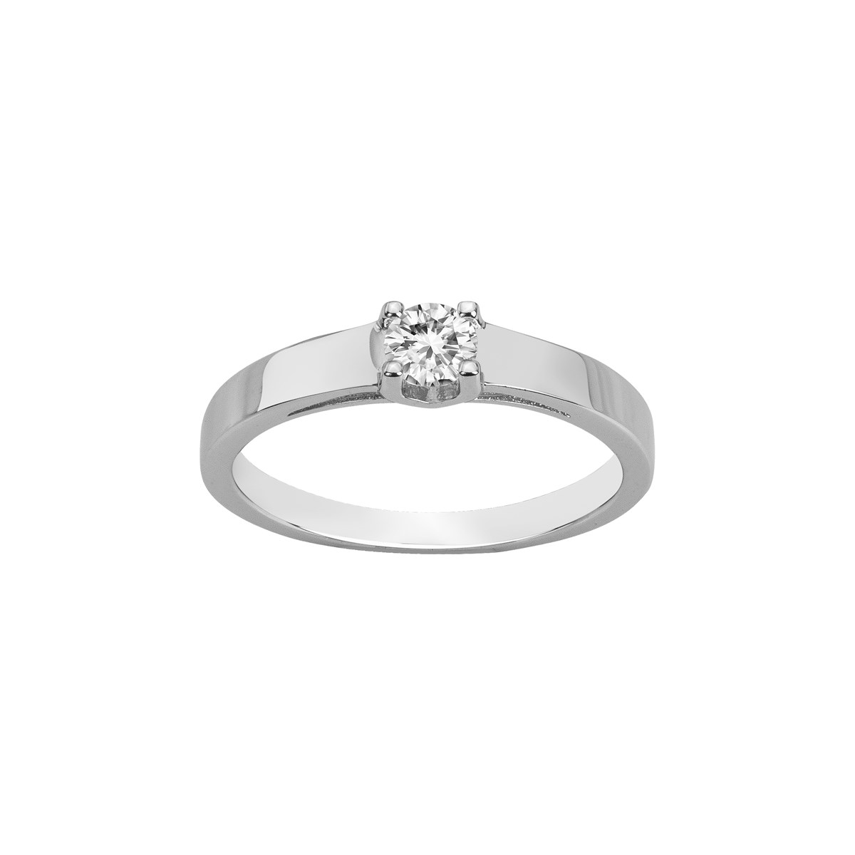 Bague en Argent avec oxyde de zirconium blanc