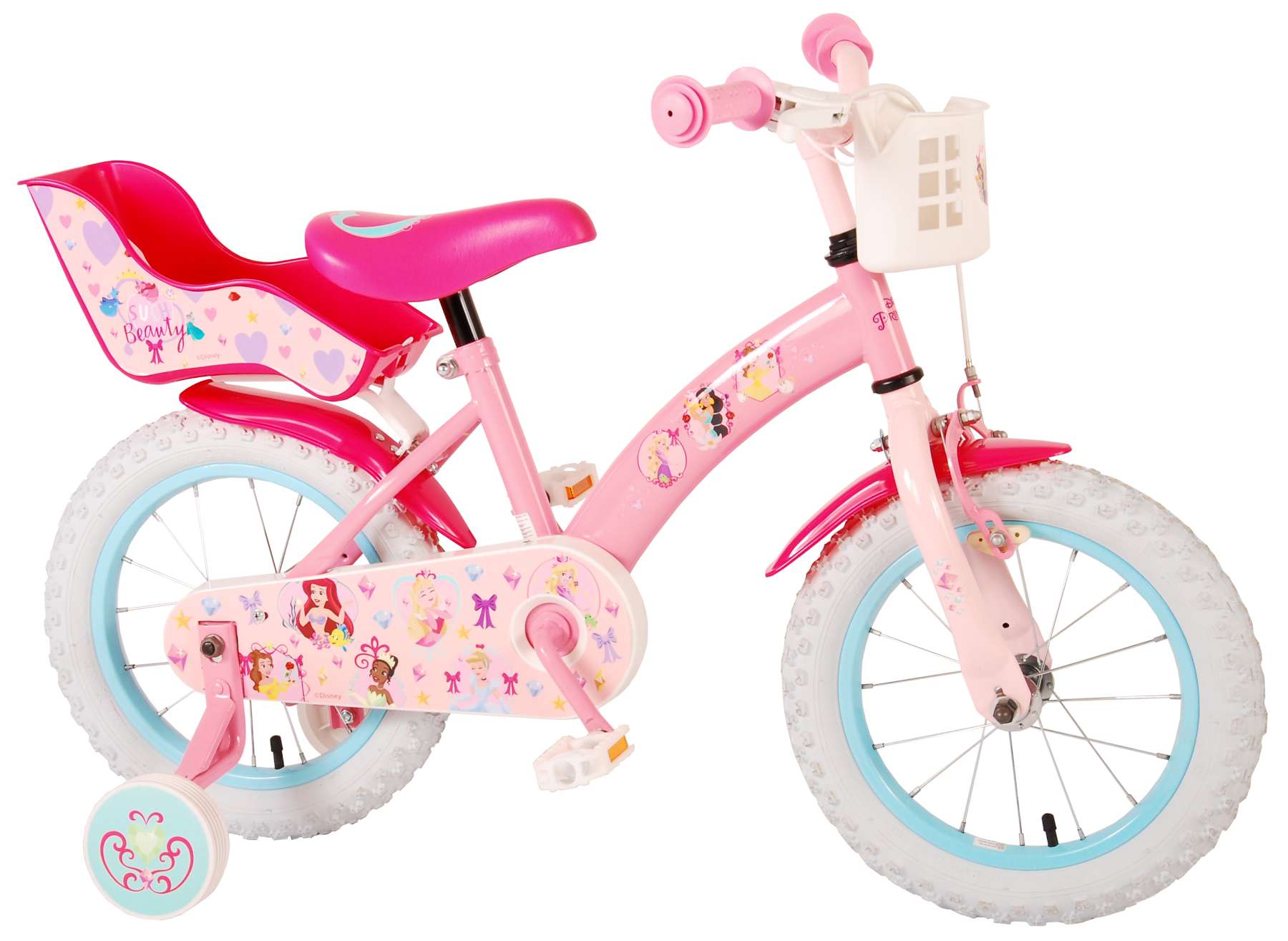 Kinderfahrrad Disney Princess für Mädchen 14 Zoll Kinderrad in Pink