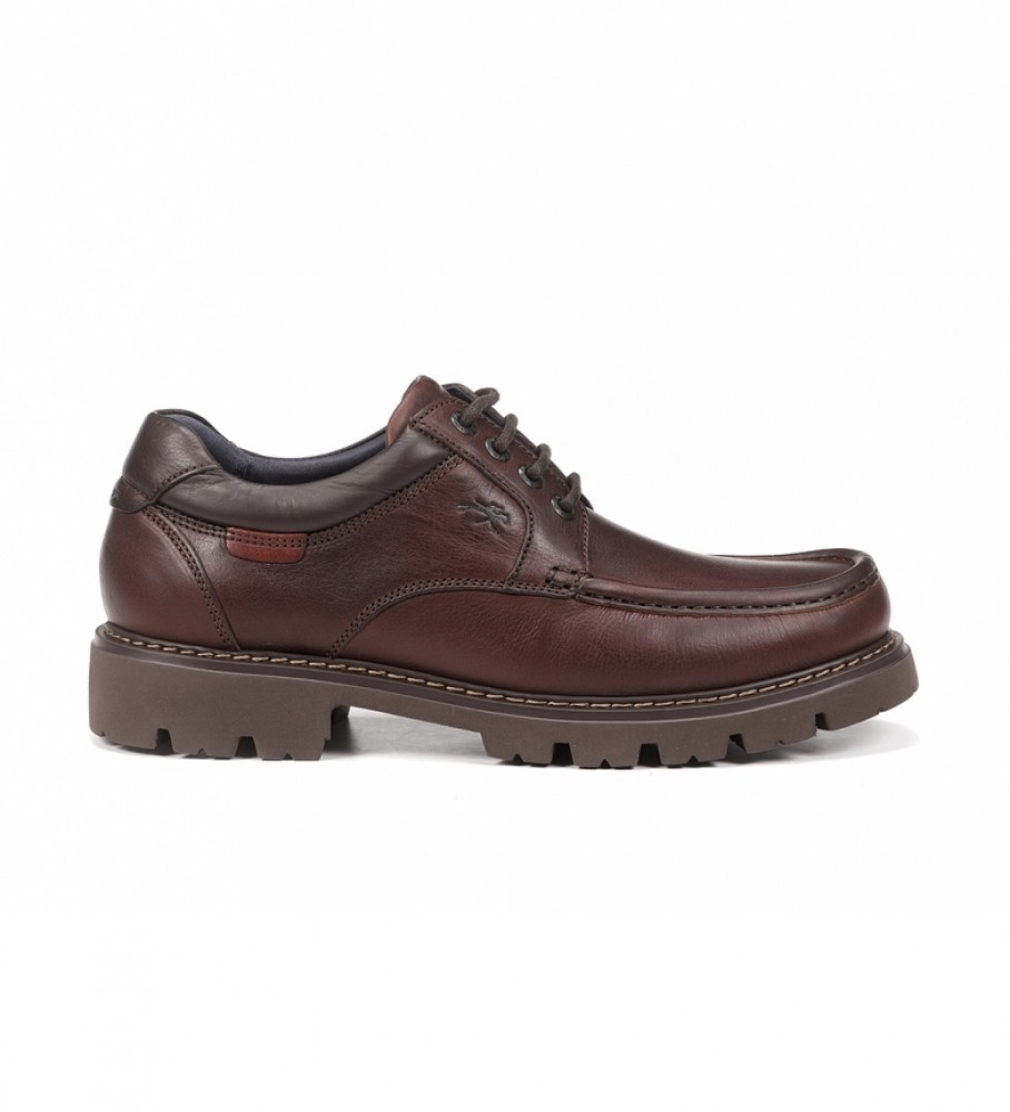 Sapatos de couro Fluchos F1320 marrom médio