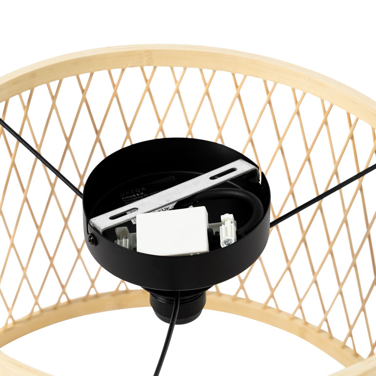 Landelijke plafondlamp rotan 40 cm IP44 - Calamus