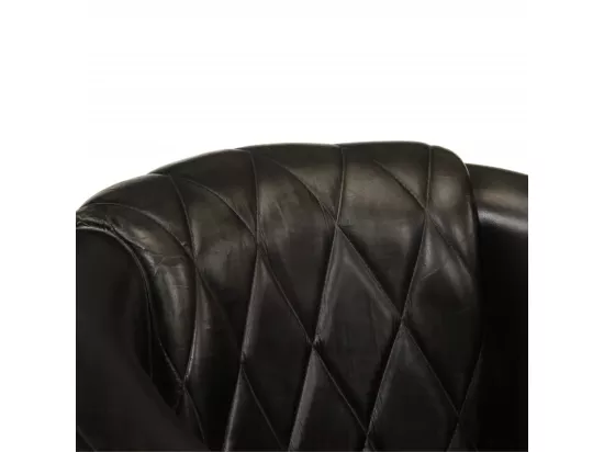 Chaise cabriolet gris cuir véritable