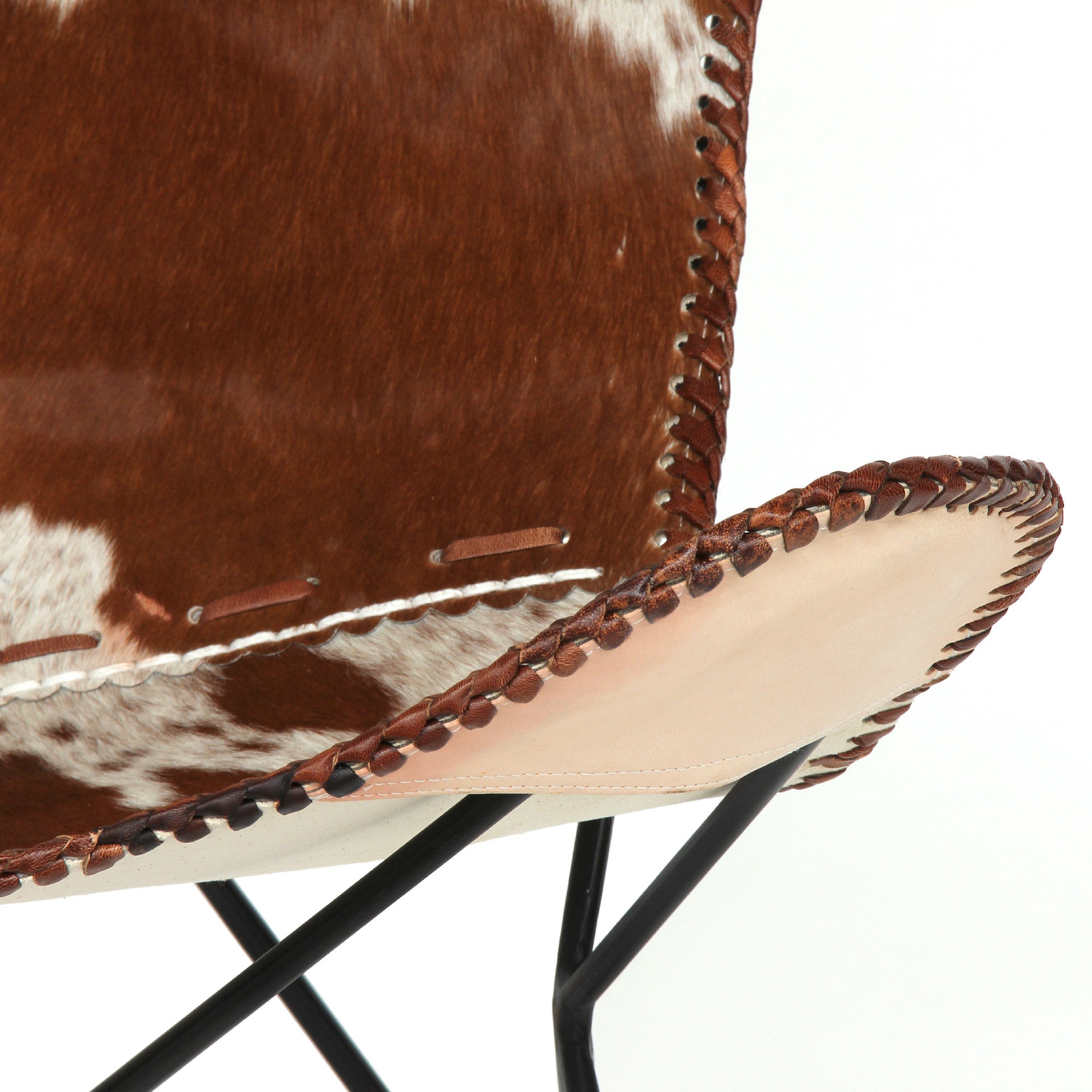 Lounger 'Mark', braun-weiß, T 70 cm, B 76 cm, H 92 cm von fischer's lagerhaus
