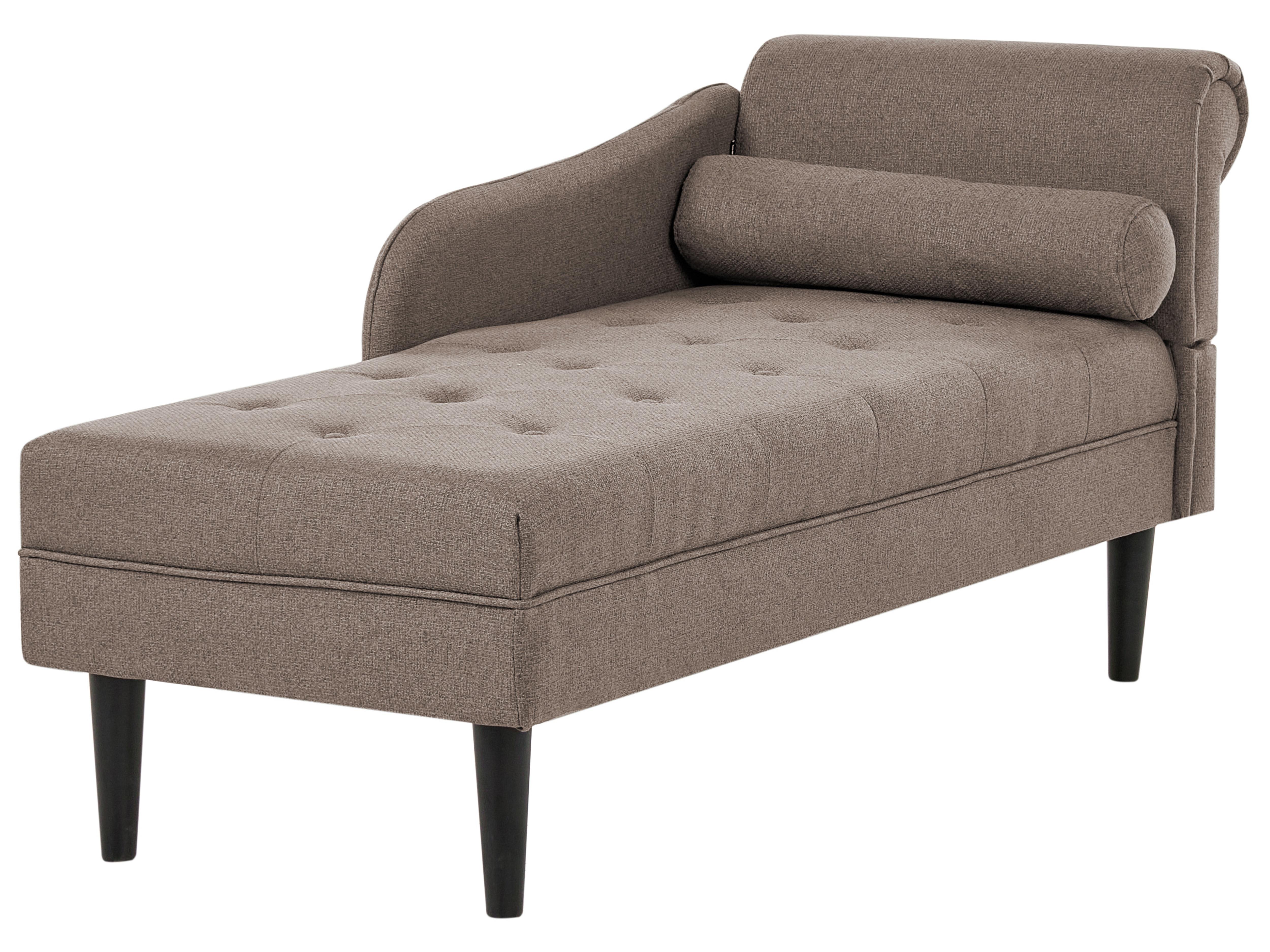 Rechtszijdige chaise longue YVOIRE Stof Taupe