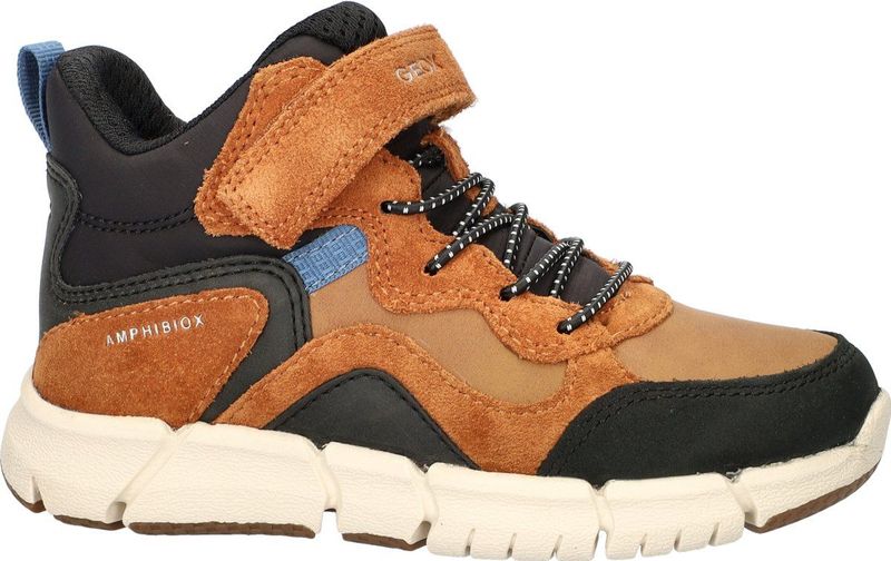 Geox - J Flexyper - Veterboot - Zwart Bruin - Suède Nylon Imitatieleer