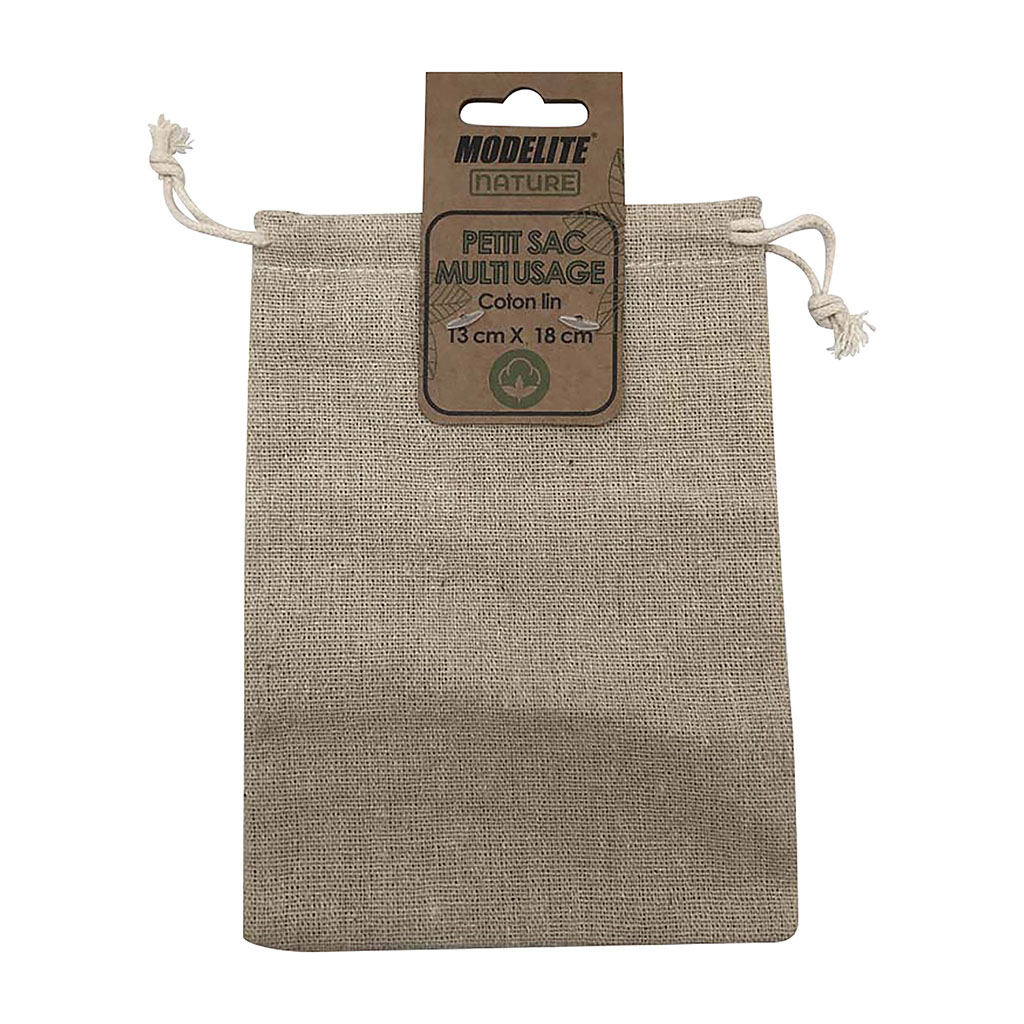 Petit sac multi usages coton et lin 16x23cm