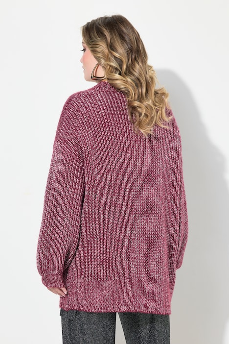 Strickjacke mit Glitzergarn, Loose Fit