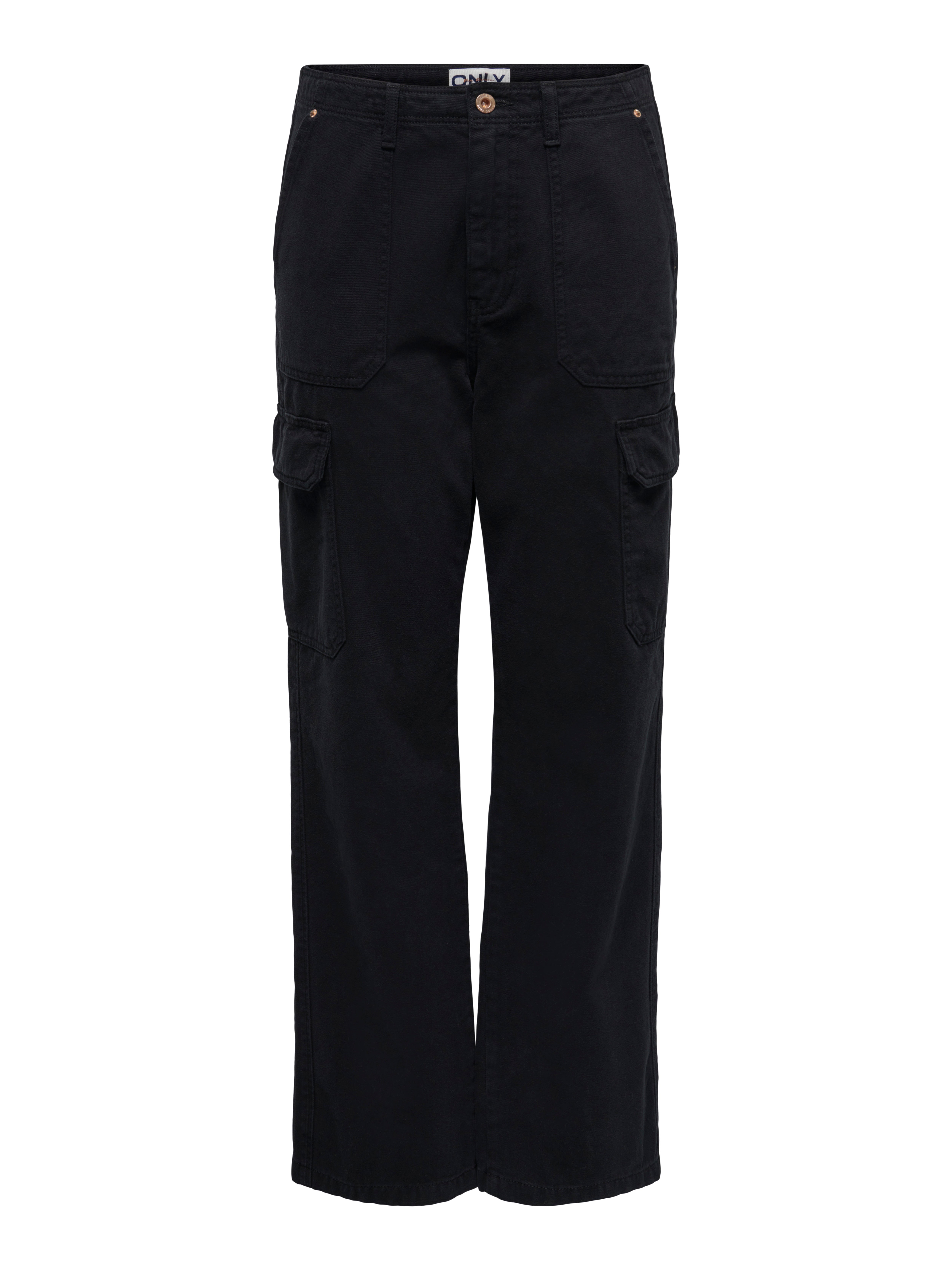 ONLMALFY Hohe Taille Locker geschnitten Cargo-Hose Black