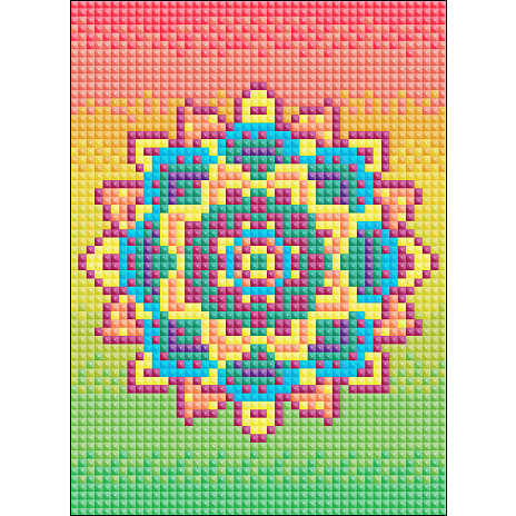 Diamond Art lærred 13x18 cm - mandala