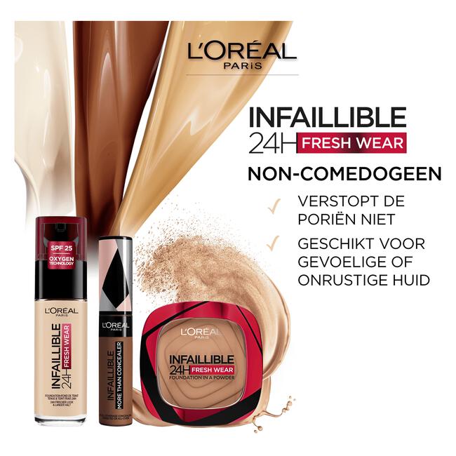 L'Oréal Paris Infaillible 24H Fresh Wear Foundation in a Powder 330 Hazelnut