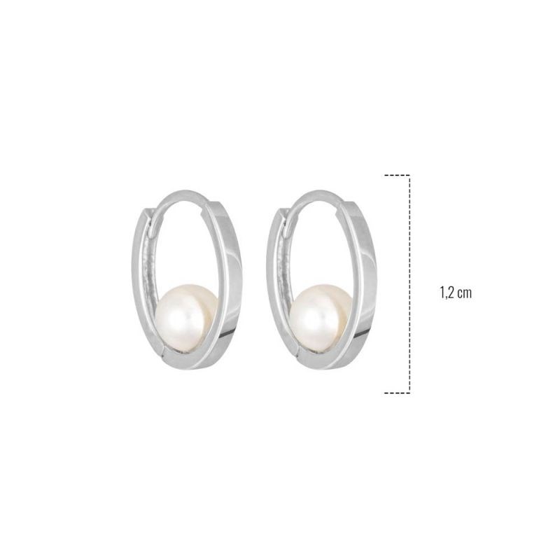 Boucles d'oreilles Or blanc  et perles