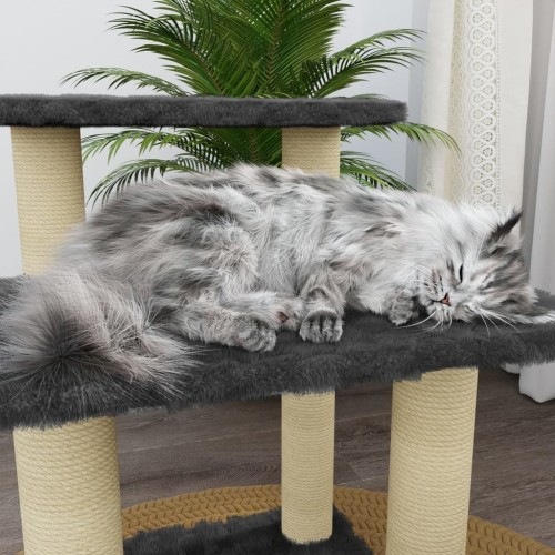 arranhador para gatos em formato de escada cinza Vidaxl