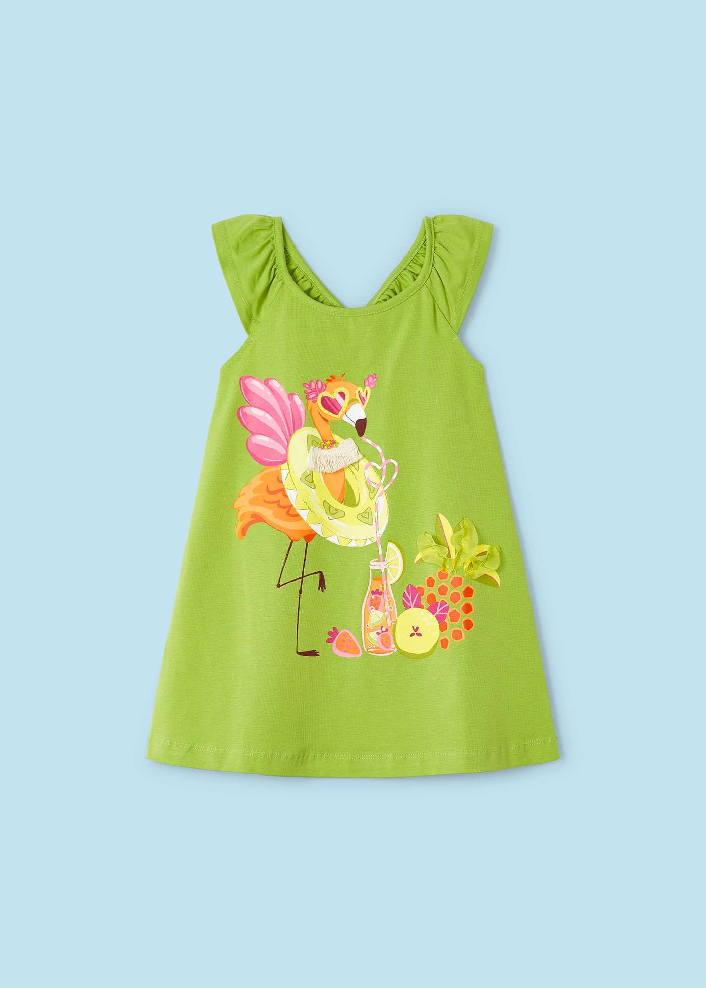 Vestido Better Cotton com estampa de kiwi para meninas