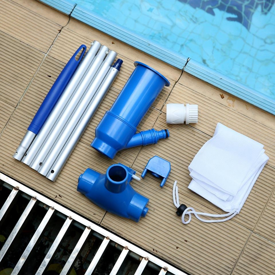 (10-tlg. Set) Vakuum Pool Reinigungswerkzeug Schwimmbad Wartungsset - Blau