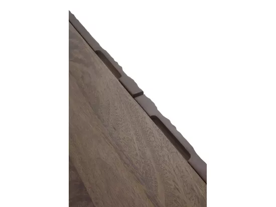 Buffet 3 portes en bois de manguier imitation cuir caïman bronze