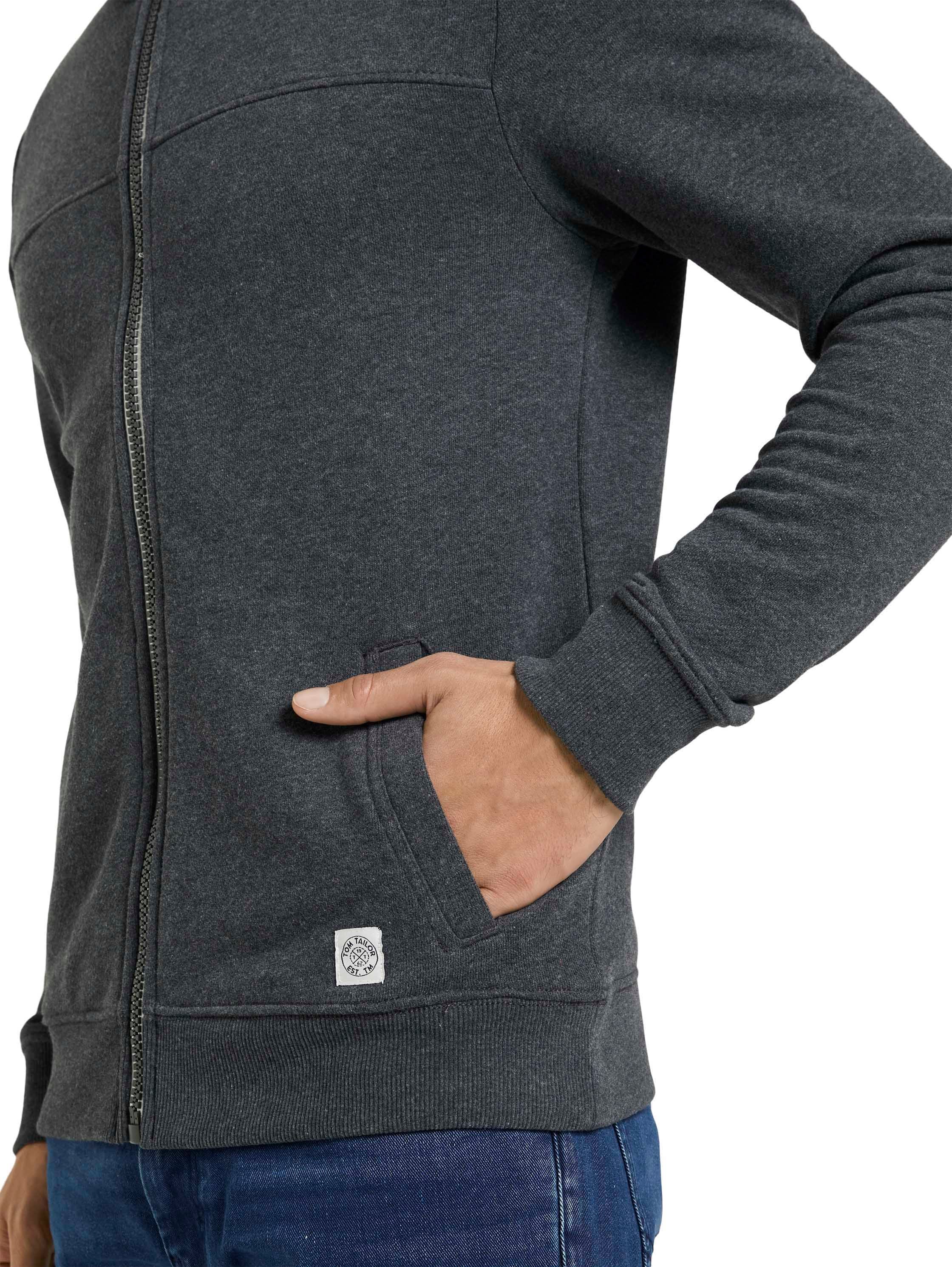 TOM TAILOR Sweatjacke mit halswärmendem Stehkragen