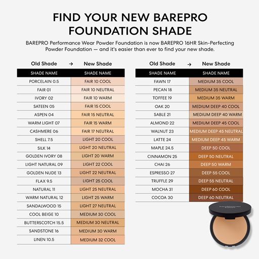 bareMinerals BarePro 16hr Skin-Perfecting Powder Foundation, Medium Deep 40 Cool