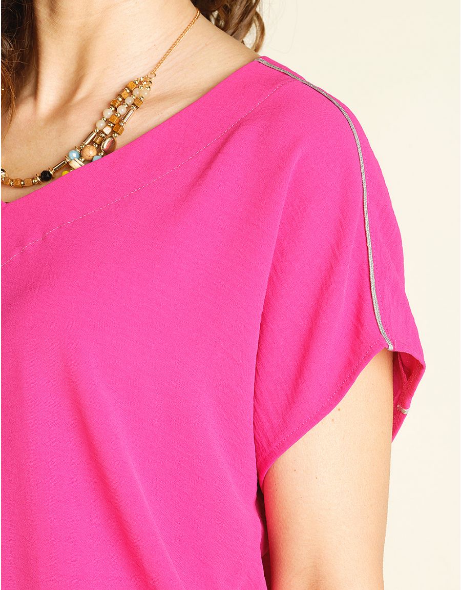 Top rose fuchsia blousant
