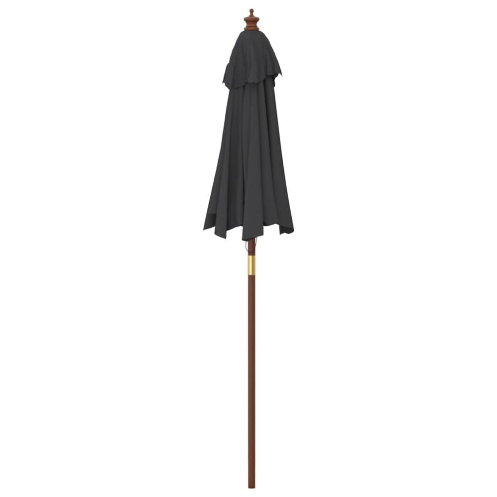 Parasol de jardin avec mât en bois 196 x 231 cm noir