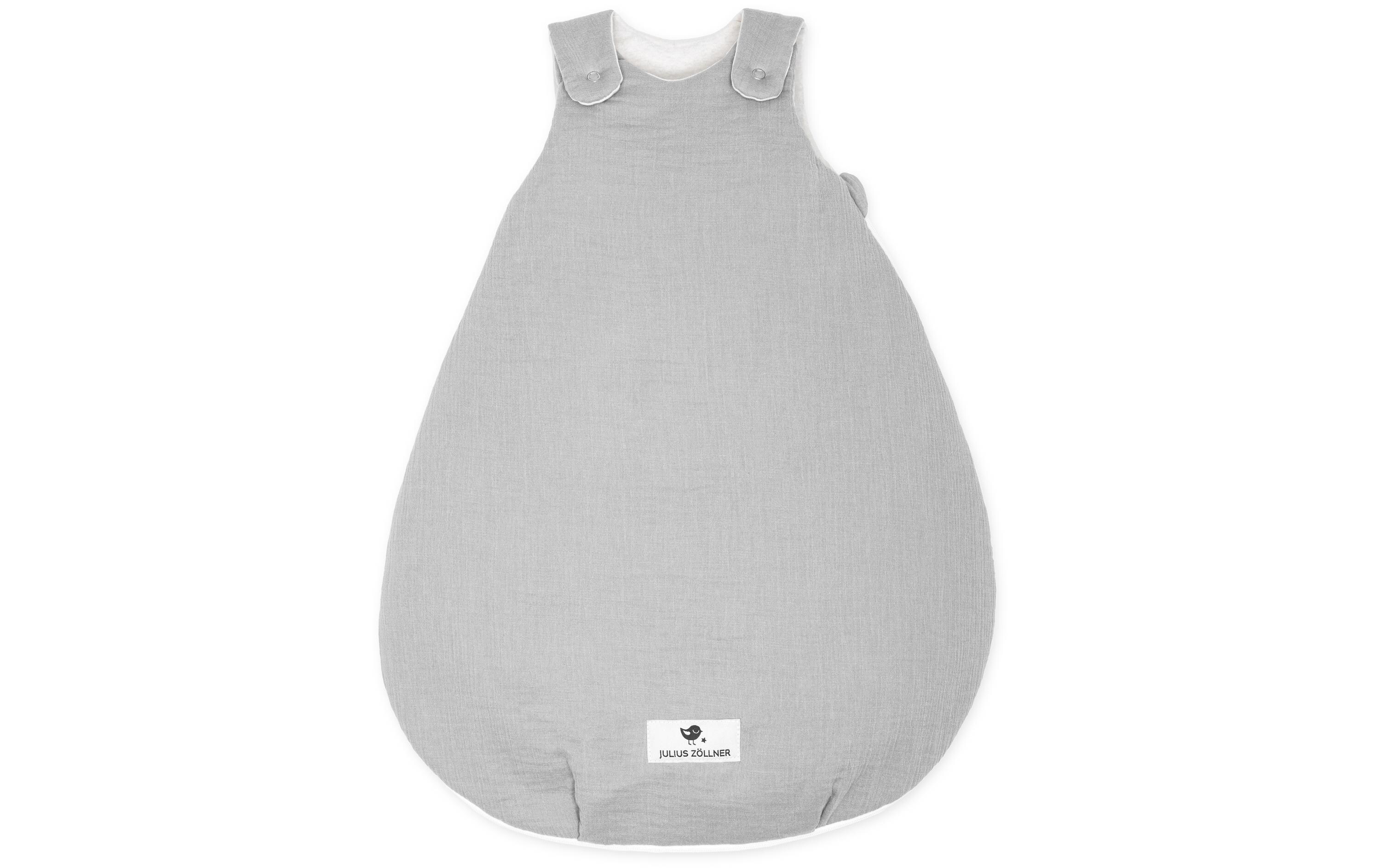 Baby-Ganzjahresschlafsack Musselin Grau Gr. 50/56Baby-Ganzjahresschlafsack
