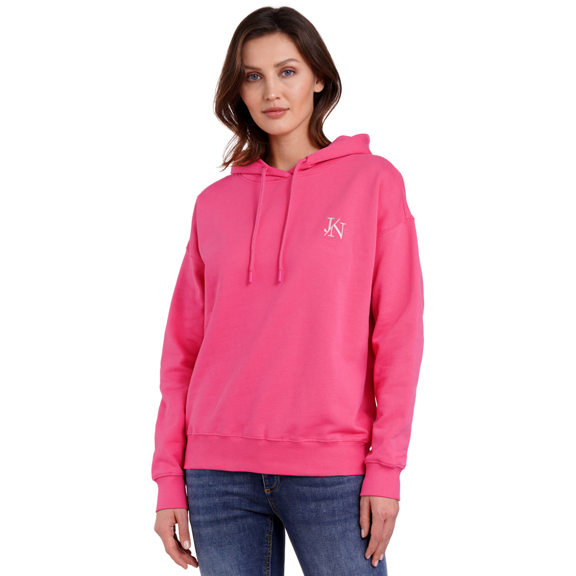 Jonas Nielsen Damen Hoodie mit Logo-Stickerei pink