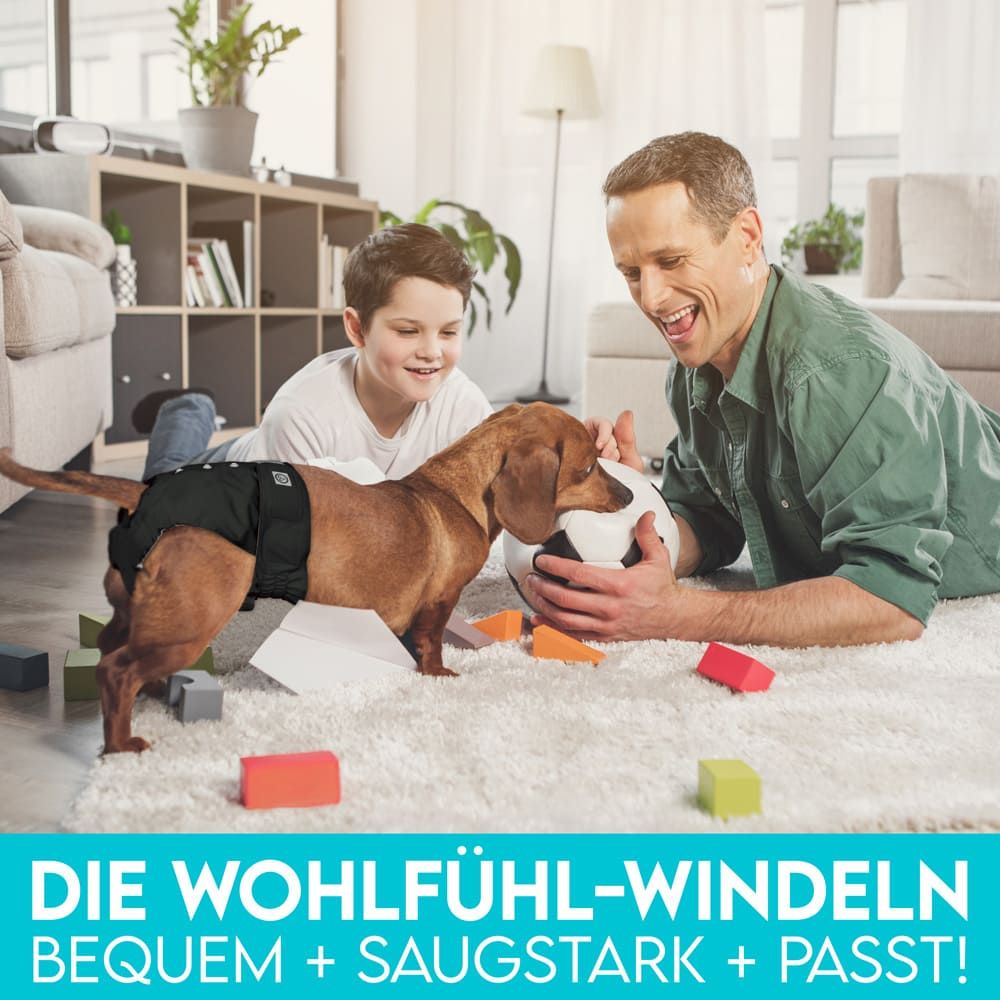 HUND IST KÖNIG® Windeln für Hündinnen, saugstarke Windeln, 3-Fach justierbar für festen Sitz