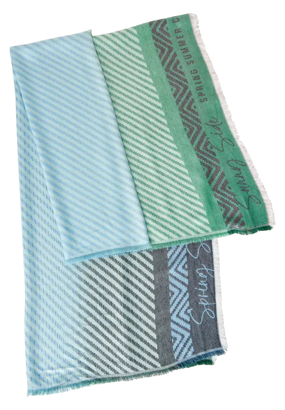 Jacquard Tuch - gravity blue