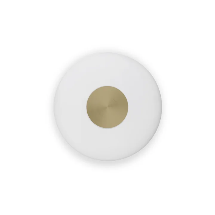 Northern - Glint LED Wandleuchte, small, opalweiss / Messing, Ø 25 cm