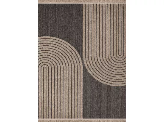 Tapis extérieur effet jute arc - CASSIS 93 Gris anthracite 200*290