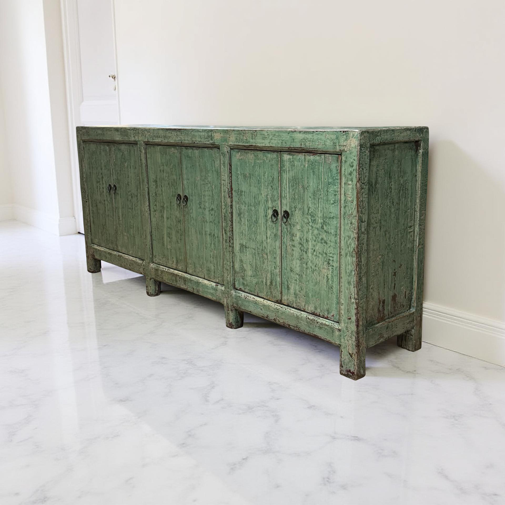 Dressoir groen 6dr droog uniek