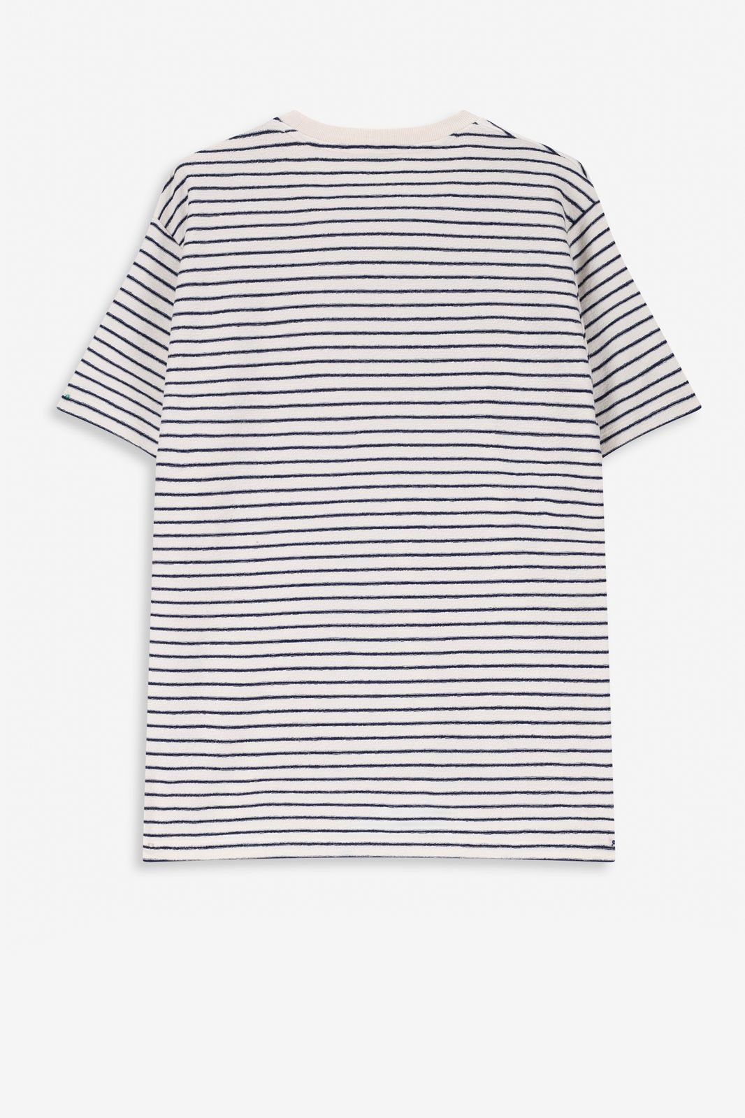 Wit T-shirt met donkerblauwe strepen