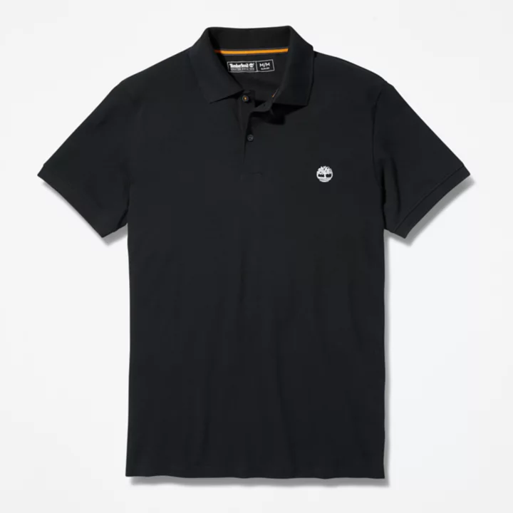 Polo stretch Merrymeeting River pour homme en noir