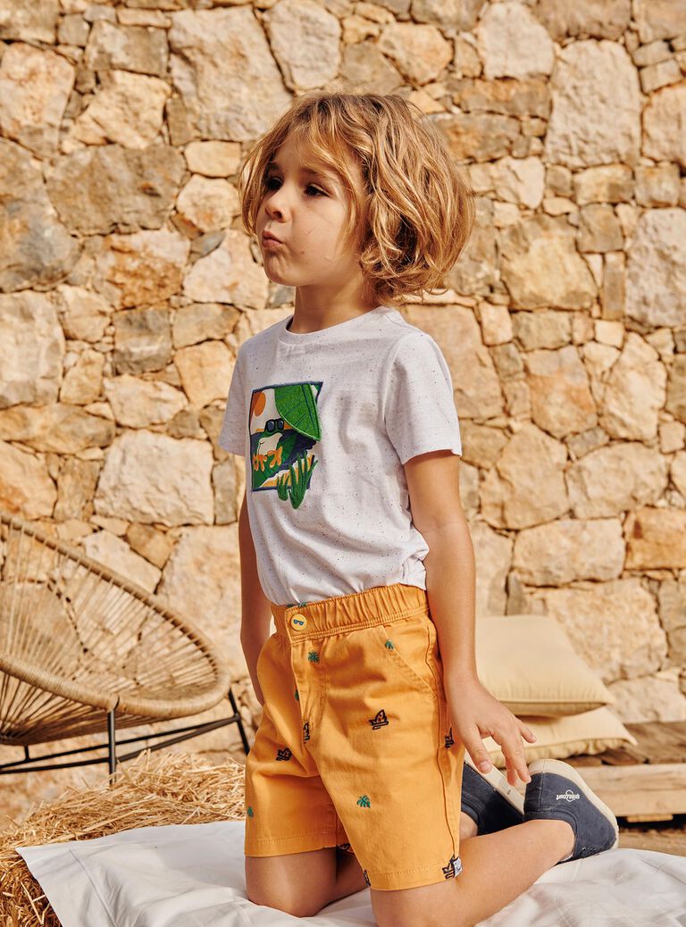 T-shirt écru à manches courtes