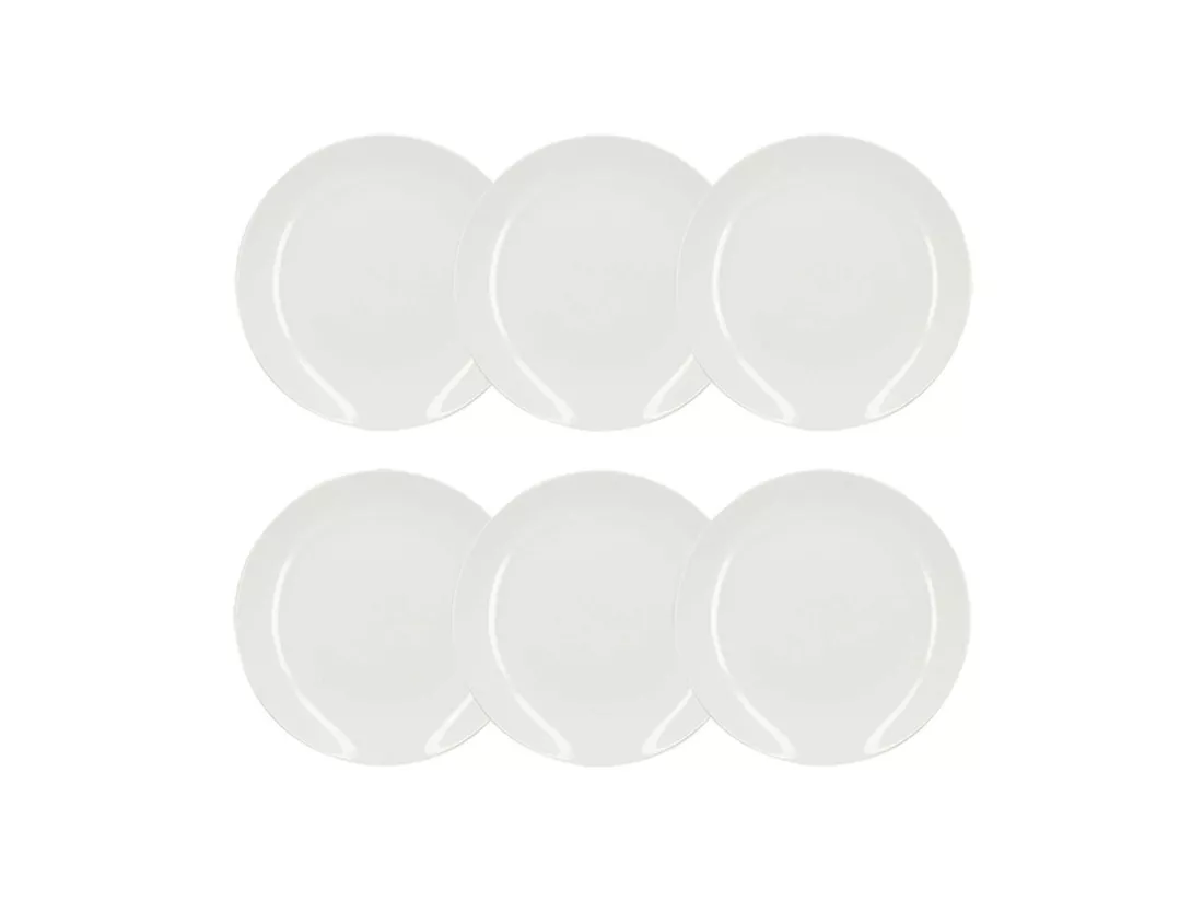 Novastyl - Lot 6 Assiettes Plates Metropolitan 27cm En Porcelaine Blanche