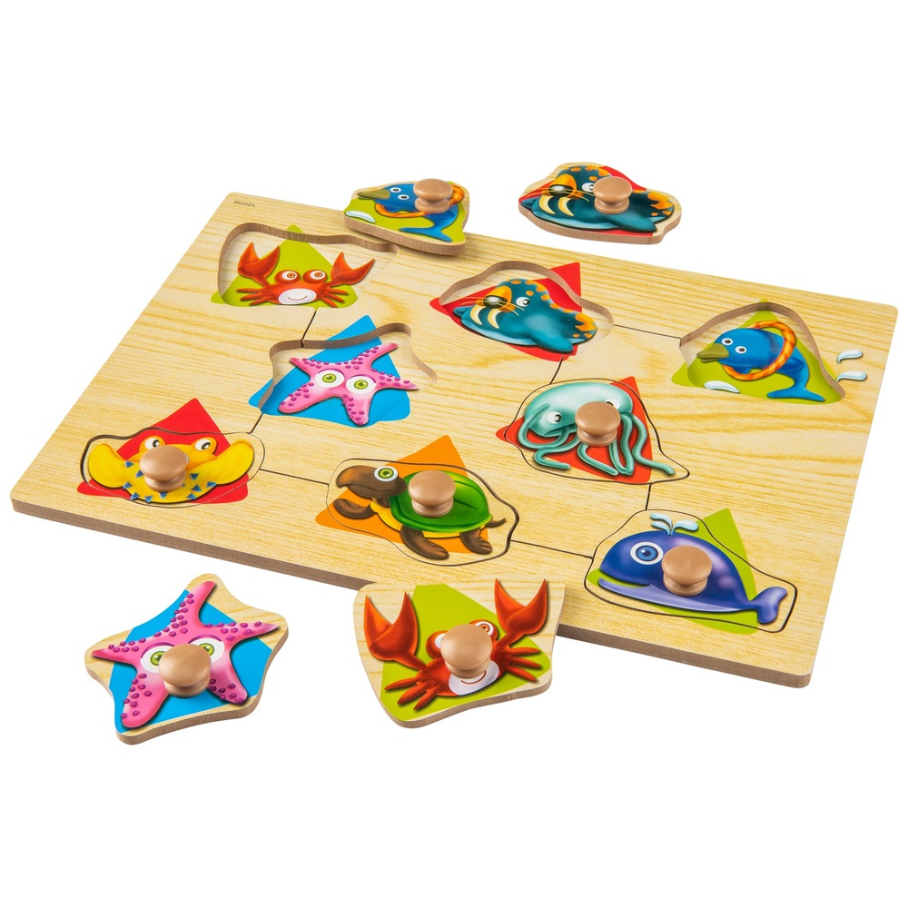 Einfach zu greifendes Holzpuzzle Unterwasserwelt